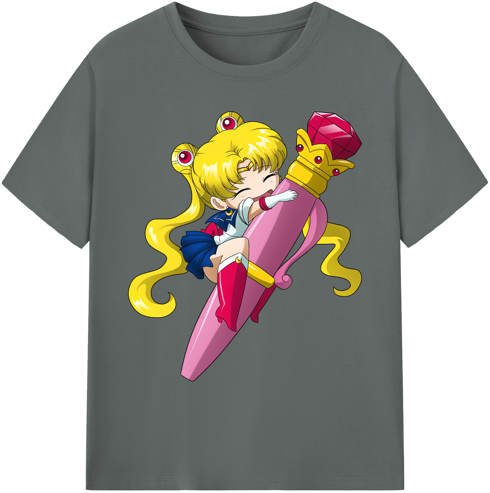 （画像用） 美少女戦士セーラームーン 月野 うさぎ つきの うさぎ Sailor Moon Tsukino Usagi 綿100％ メンズ半袖Tシャツ｜肌触りやわらか＆通気性